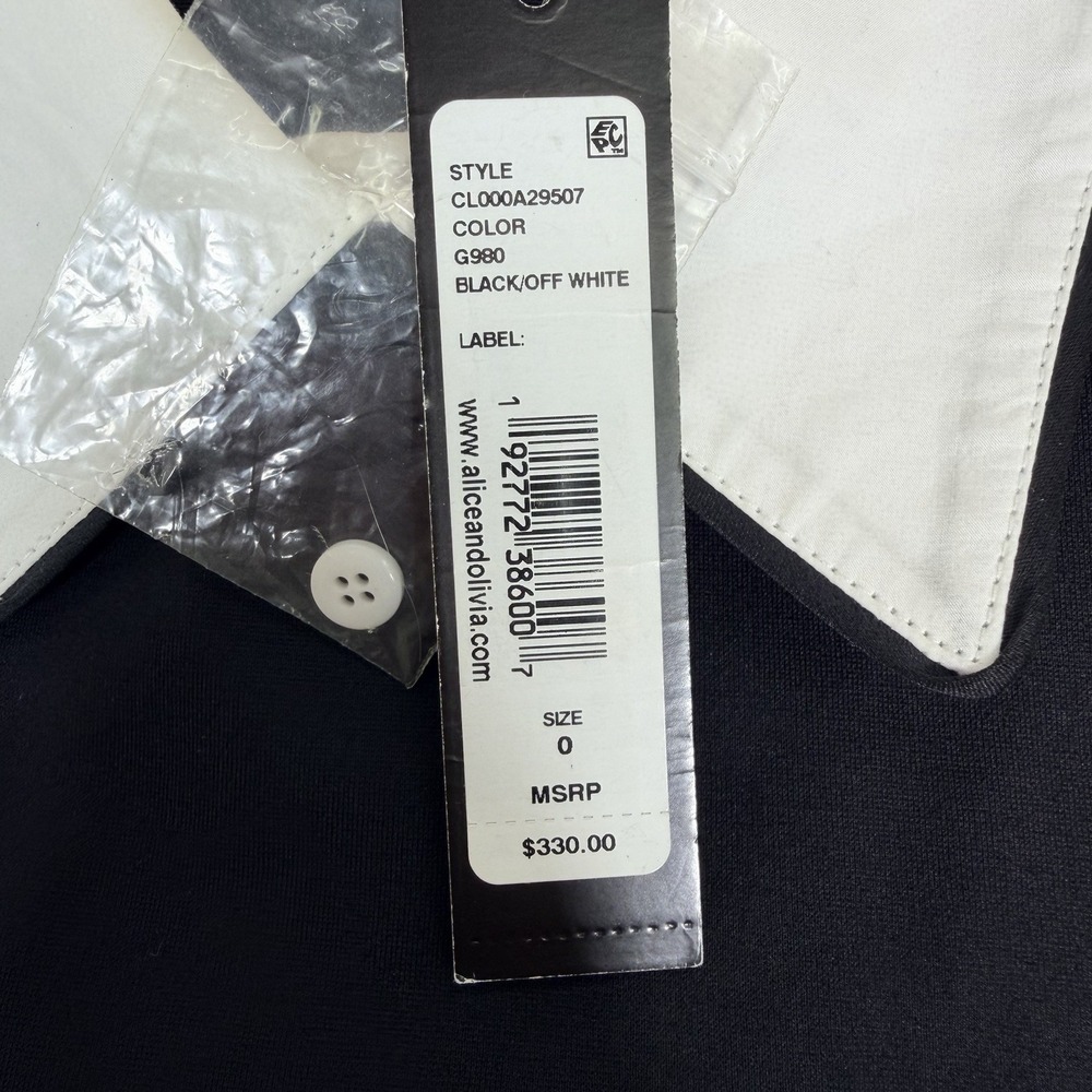Alice + Olivia Black White Collar Sheath Dress Size 0 NWT ($330 retail) - Picture 4 of 13